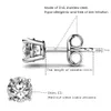 316l Stainless Steel Hypoallergenic Cubic Zirconia Ear Rings Cz Round Moissanite Diamond Stud