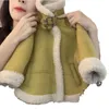 Jassen 2023 Kinderwolmixjassen voor meisjes Winter Tiener Sneeuwkleding Bont Bovenkleding Dikke warme jas 212 jaar V18 231026