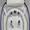 BeautifulAmethyst ارتباط ارتباط الأقراط أقراط خاتم قلادة set242y