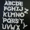 Fashion jewelrys 130pcs lot 12mm A-Z rhinestones letter hang pendant charm diy alphabet fit for leather bracelet207K