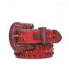 Designer BB Belt Simon för Owen Men Kvinnor Fashion Shiny Skull Kor Diamond Belt Gold Big Rhinestones Multicolour 20 Styles Smooth Big Buckle Real Classical