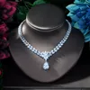 Necklace Earrings Set Fashion Design Luxury Zircon Water Drop Shape Pendant For Women High Quality Party/Jewelry Wedding N-154