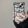 Capas de telefone celular Urso bonito com capa de telefone amarrada adequada para iPhone 14 13 11 12 Pro Max XS X XR 8 7 15 14 Plus gato dos desenhos animados macio TPU capa pára-choques 231026