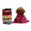 PAW PRINTED PET FLEECE Filtar Pet Small Warm Kennels Mat Cat Dog Puppy Fleece Double Side Soft Filt Q668