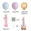 Christmas Decorations 30inch Crown Number 1 Balloons Kit 1st Birthday Party Decoration Foil Balloon Blue Pink Balloon Globos Baby Shower Decoration 231027