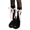 Women Socks Bow Bandage Ruffles Japanese Style JK Lolitas Knitted Girls Y2k Harajuku Cover Ballet Guards