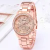 Womens Watches Luxury Quartz Watch Women Affär Fashion Casual Round Rhinestone Silver Rostfritt stål Strap Wristwatch Relogio Feminino 231027