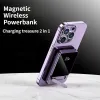 Nieuwe magnetische powerbank draagbare draadloze snellader met telefoonhouder voor iPhone 12 13 14 externe batterij reservebatterij