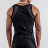 Canottiere da uomo Uomini sexy Senza maniche Fitness Palestra Gilet sportivo T-shirt muscolare Canotte Casual Respiro Maglia Patchwork Canotte Streetwear