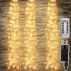 Cordas 3Pack 600 LED Fio de Cobre de Natal Fada String Light Tree Vine Branch Cachoeira Holiday Cortina Lâmpada Decoração de Jardim