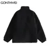 Męski pad Parkas Hip Hop polar zimowa kurtka parka streetwear blok kolorowy Patchwork bawełniał gęsty ciepły uniwerek rozmyty płaszcz harajuku kurtki 231026