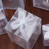 ギフトラップ50PCSホワイトクラウンクリアPVCボックスウェディングプレゼントギフトバースデーケーキクッキーフードパッケージボックス透明パーティー用品キャンディボックス231026