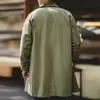 Men Blends Maden Casual Balmacaan Trench Coat Amekaji Loose Army Green Windbreaker Heavyweight Twill Long Jackets Vintage Overcoats 231026