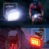 Fietsverlichting Fiets LED-lichtsets voor en achter USB-opladen fietskop- en achterlichten 6/24 kraal waterdichte aluminium fietsverlichting 231027