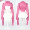 Catsuit-kostuums Anime Cosplay 80 cm lange roze krulstijl Perona Hittebestendig synthetisch haar Feestvrouw Pruiken + Pruikdop