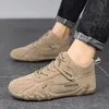 Klänningskor ankelstövlar för män 2023 Spring Man Casual Sneakers Non Slip Khaki Work Mens Shoe Short Loafers Pet Zapatillas Hombre 231026