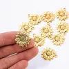 30 PCS Charms Gold Sunflower DIY Pendant Necklace For Women Fashion Estetic Accessories Classic Female Smyckes Making Supplies278C