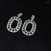 Dangle Oorbellen Funmode Luxe Bguette Zirconia Ovale Drop Voor Vrouwen Sieraden Grote Pendientes Mujer Groothandel FE288