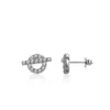 Pendientes de plata S925, tachuelas de nariz de cerdo para mujer, temperamento, joyería de oreja de regalo de diamante Mosang Simple