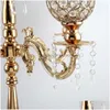 Bougeoirs 5 bras candélabres maison de vacances pièce maîtresse décorative cristal d'or pour dîner chandelier 201202 livraison directe Ga Dhwyg