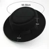 Berets Classic Walter White Boat Brim Fedoras Vintage Black Hat Soft Felt Unique Bow Hats Men