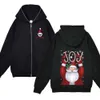 Anime jujutsu kaisen hoodies satoru gojo jultryck dragkedja jackor halloween streetwear män s tröjor lösa y k kläder