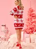 Women's Ugly Christmas Sweater Knitted Coat Polyester Fabric Round Neck Long -sleeved Christmas Snowflake Elk Pattern To Keep Heating and Breathable