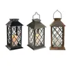 Utomhusdekoration Garden Metal Lantern Shape Solar Lights Stake Waterproof Landscape Accessories