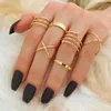 Cluster Rings UMKA Punk Finger Minimalist Smooth Black Geometric Metal For Women Girls Party Bijoux Femme Jewelry