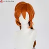 Costumes Catsuit de haute qualité, nouveau Nakahara Chuuya Cosplay Bungo Stray Dogs Orange bouclés, perruques de fête résistantes à la chaleur + bonnet de perruque