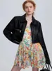 Kvinnor läder molan design kvinna kort jacka pu leher koreansk mode lapel ziper fickor cyklist damer streetwear coat