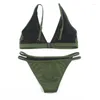 Costume da bagno da donna 2023 Set bikini Cross Border Occident Costume da bagno in garza verde militare Stile di vendita veloce