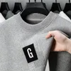 Men's Sweaters High End Light Luxury For Men O-Neck Embroidery Thickened Pullover Knit Casual Autumn/Winter Warmth Clothing