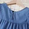 Mädchen Kleider Kinder Mädchen Denim Kleid Kinder Sommer Plissee 2023 Ankunft Baby Prinzessin Blue Jeans Koreanischen Stil