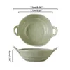 Bowls Doundle Handle Ceramic Bowl Crocks For French Onion Soup Dessert Pasta Cereal