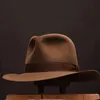 Brede Rand Hoeden Emmer Wol Fedora Hoed Vintage Zacht Vilt Mannen Trilby Hoofddeksels Mans Cap Retro Vrouwen NZ354 231027