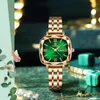 Wristwatches Live Selling Retro Small Square Watch Steel Band Women's Fashion Dual Calendar Quartz