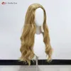 Catsuit kostümleri anime Galadriel 70cm uzunluğunda kahverengi cılız kadınlar rol oynama cosplay ısıya dayanıklı saç sentetik + peruk kapağı