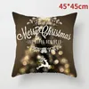 Juldekorationer 45 cm Black Merry Sofas Pillow Case Cover för heminredning År 2023 Dekoration Xmas Navidad Gift Ornament 231027