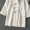 Frauen Pelz Herbst Winter Mid-länge Nachahmung Mantel Beiläufige Lose Zweireiher Revers Langarm Weibliche Warme Faux Mantel