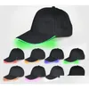 Kostuumaccessoires Oplichtende baseballpetten Glow Led-hoeden Feest Rave-benodigdheden voor dames Heren Festival Clubpodium Hiphopprestaties D Dh1Gk