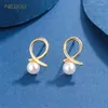 Boucles d'oreilles Neixiu 925 en argent Sterling français Simple perle géométrique ligne boucle d'oreille femmes charme Sexy fête de mariage bijoux cadeau en gros