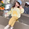 Clothing Sets Autumn Girls Set Spring Leisure Clothes Cute Long Sleeves Sweatercasual Pants Korean Fashionable Loose Sports Suits 231026