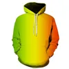 Op maat gemaakte hoodies sweatshirts Groen geel oranje gradiënt trui met capuchon Fashion Casual