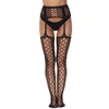 Women Socks Sexy Floral Print Pantyhose Japanese Korean High School Long Mesh Lace Stocking With Belt Set Fishnet Lingerie Calcetines