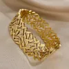 Bangle Flashbuy Chunky Gold Color Charm Liść szerokie stalowe bransoletki dla kobiet mężczyzn design nadgarstka wodoodporna biżuteria 231027