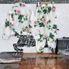 Niños Niñas Conjuntos florales con estampado vintage Diseñador de moda Conjuntos de flores Chándales con cremallera de algodón Trajes deportivos europeos de lujo Ropa para bebés y niñas