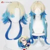 Costumi Catsuit in magazzino 55 cm Michael Cosplay Anime BLUE LOCK Giallo Blu Sfumato Kaiser Parrucche sintetiche resistenti al calore + Cappellino per parrucca