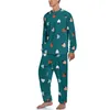 Mäns sömnkläder Strawberry Colorful Pyjamas Winter 2 Piece Fruit Lovely Pyjama sätter män långärmad avslappnad anpassad nattkläder