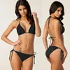 Damesbadmode Sexy effen bikini Klassieke kwaliteit badpak Vrouwelijke lage taille Plus maat Dames strand Mini Set badpak